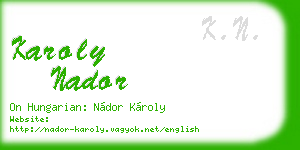 karoly nador business card
